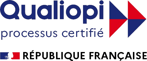 Logo de Qualiopi processus certifié - drapeau Marianne République française